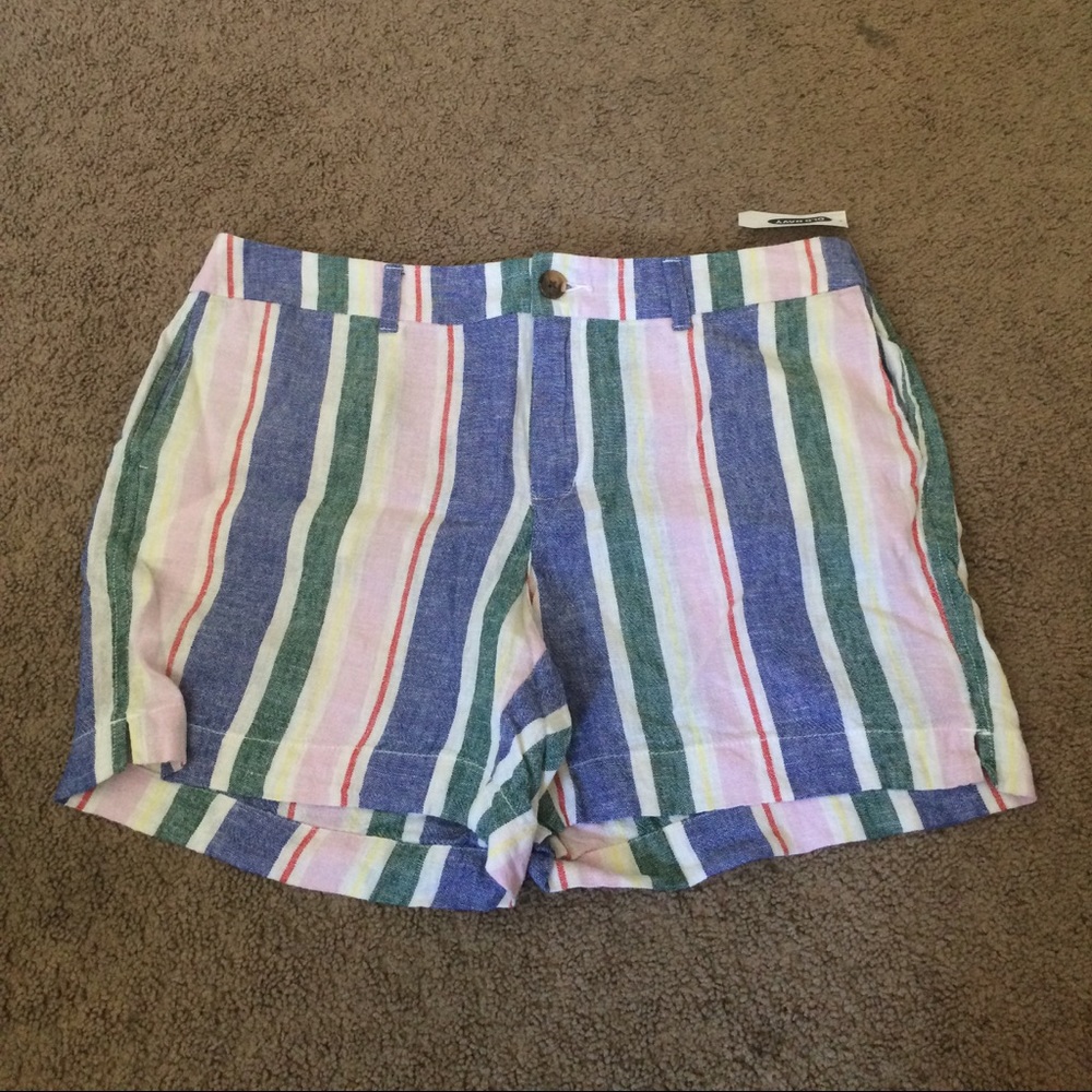 NWT striped linen shorts